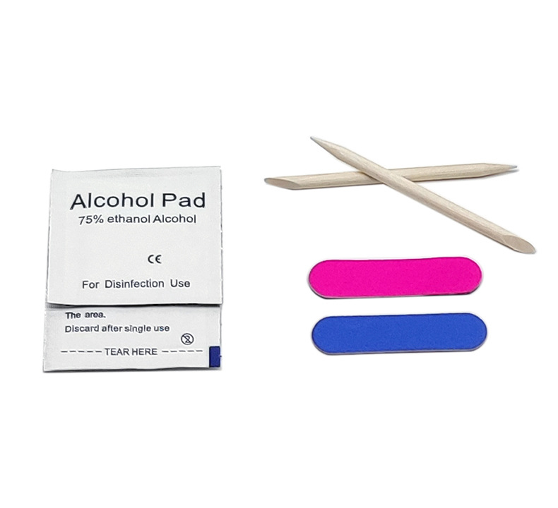 Nail Tools Kit Manicure Nail File Jelly Glue Stick Alcohol Pad for Press on Nails - Image 2