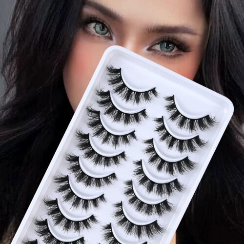 48 Costomized Synthetic Hair Full Strip False Eyelashes 10 Pairs Lashes Handmade 3D Natural Eye Lashes