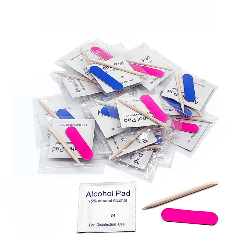 Nail Tools Kit Manicure Nail File Jelly Glue Stick Alcohol Pad for Press on Nails - Image 3