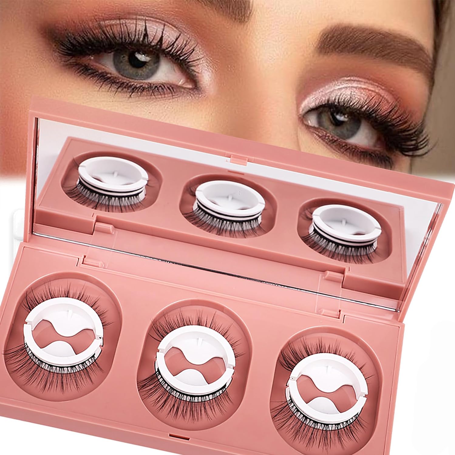 Costomized Wholesale Wispy 3D False Eyelashes Self Adhesive Lashes Press on Lashes No Glue