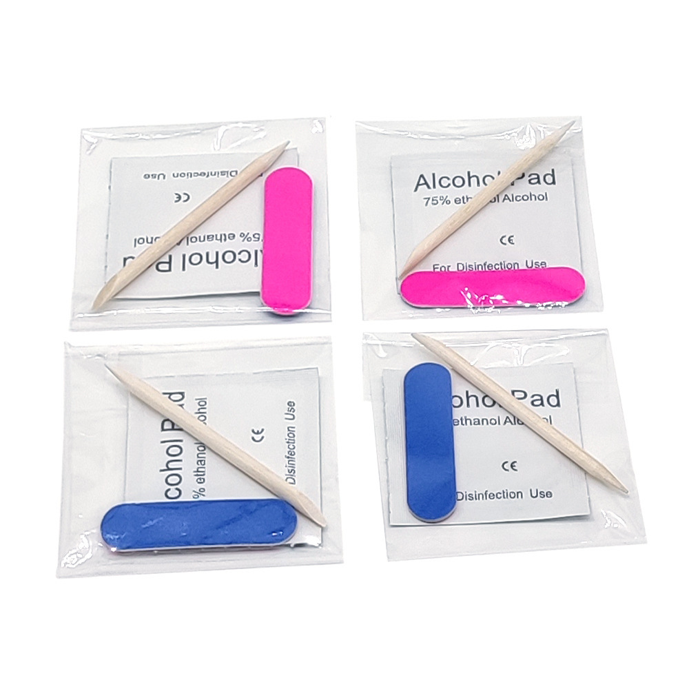 Nail Tools Kit Manicure Nail File Jelly Glue Stick Alcohol Pad for Press on Nails - Image 4