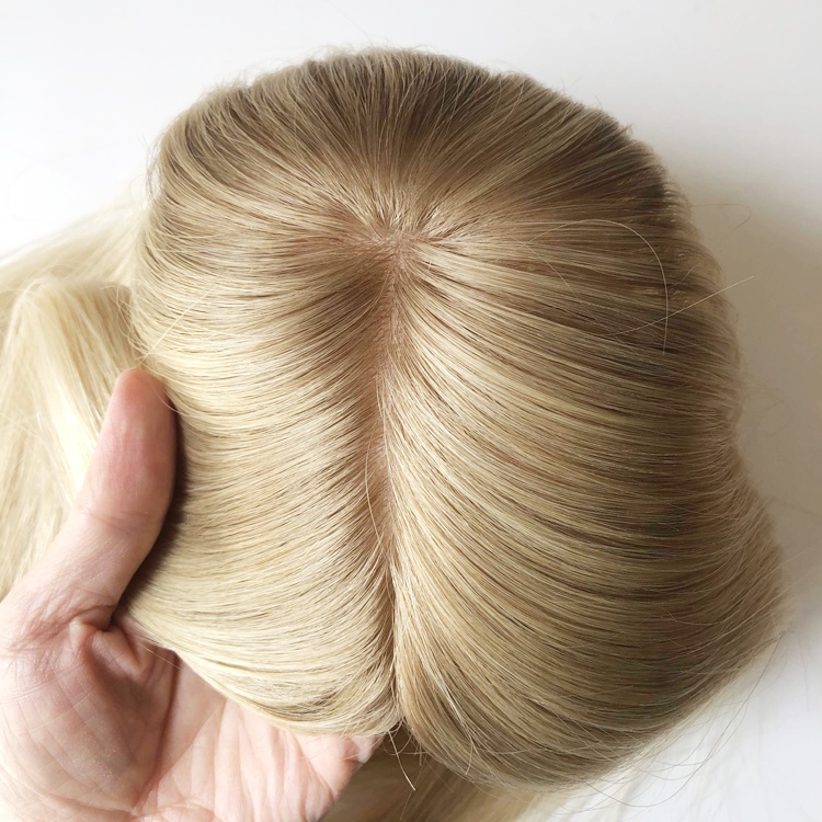 Costomized Wholesale Bulk Sale Factory High Quality Human Hair 8×13 Silk Base Topper Straight - Image 2