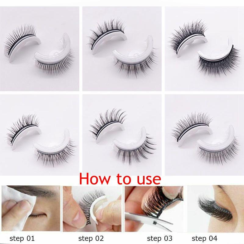 Costomized Wholesale Wispy 3D False Eyelashes Self Adhesive Lashes Press on Lashes No Glue - Image 4