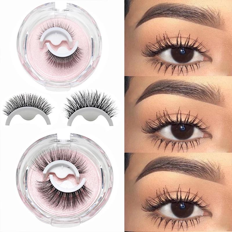Costomized Wholesale Wispy 3D False Eyelashes Self Adhesive Lashes Press on Lashes No Glue - Image 3