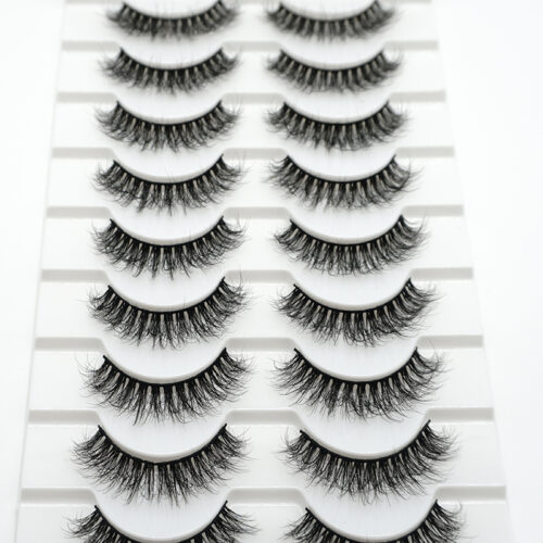 Full Strip Lash Cruelty Free Faux Mink Natural Lashes D Curl False Eyelashes