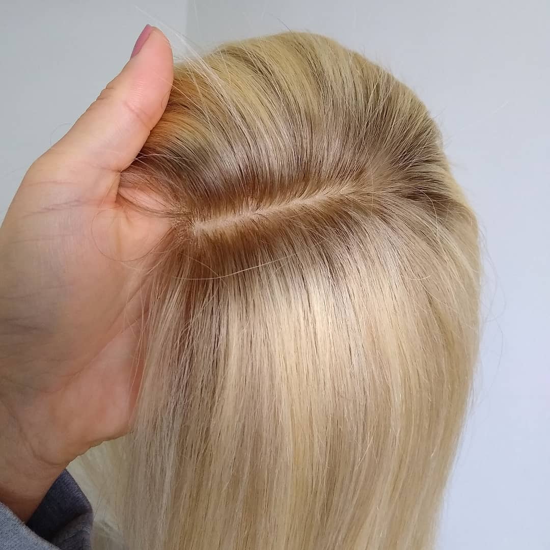 Costomized Wholesale Virgin Human Hair Topper 7×11 Mono Topper Straight - Image 3