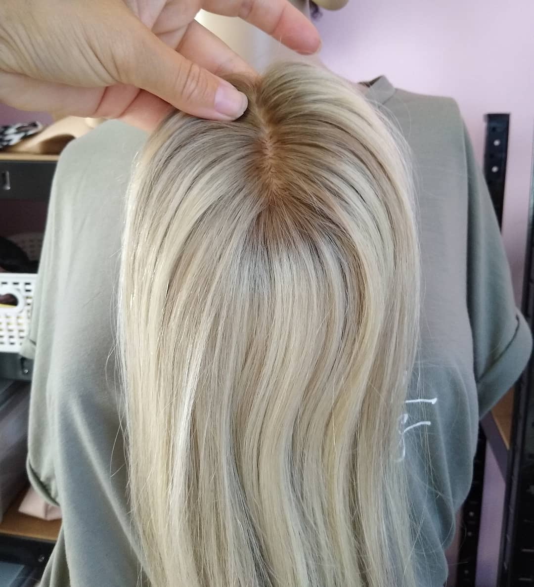 Costomized Wholesale Virgin Human Hair Topper 7×11 Mono Topper Straight - Image 5