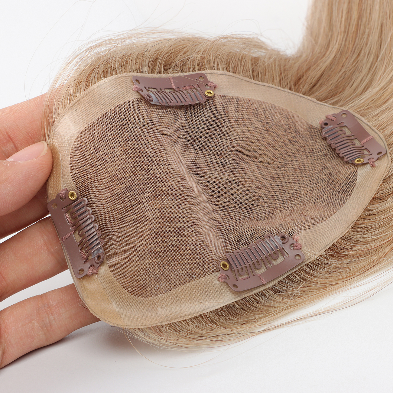 Costomized Wholesale Bulk Sale Factory High Quality Human Hair 8×13 Mono Topper Straight - Image 3