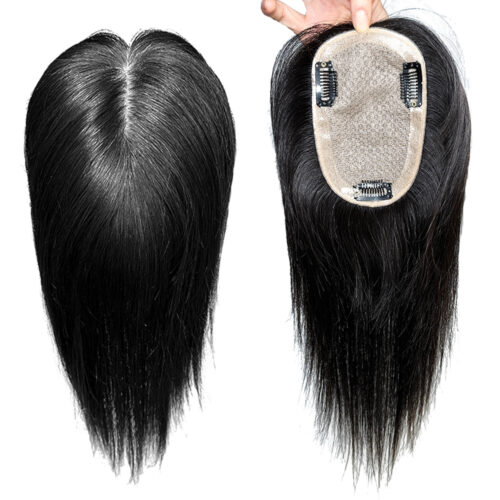 7 Costomized Wholesale Bulk Sale Factory High Quality Human Hair 9×14 Silk Base Topper Straight