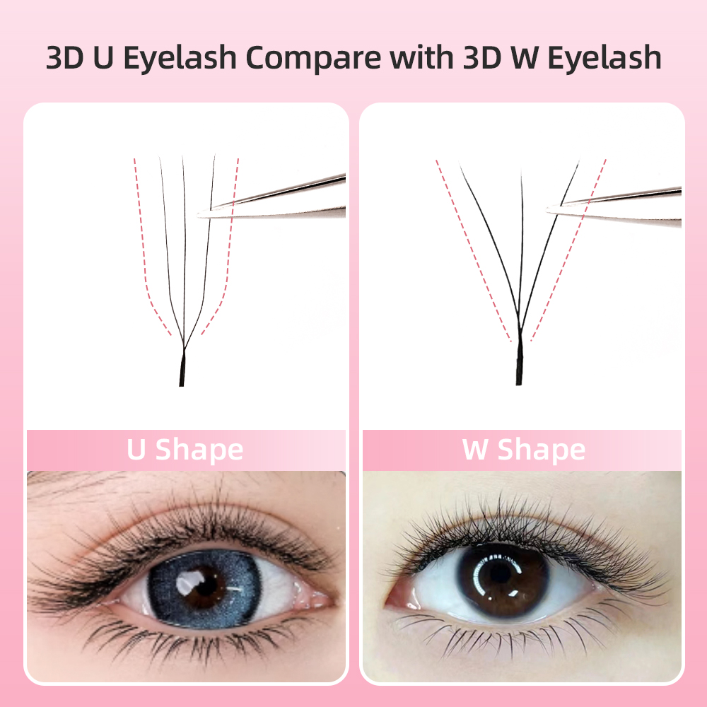 Costomized Wholesale U Shaped PBT Individual Natural Volume Lashes Eeylash Extensions - Image 3