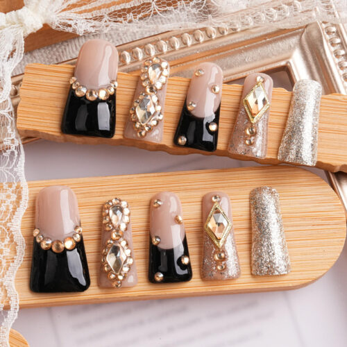 73 Wholesale Custom Press on Nails Square Handmade Nail the Dackbill Medium