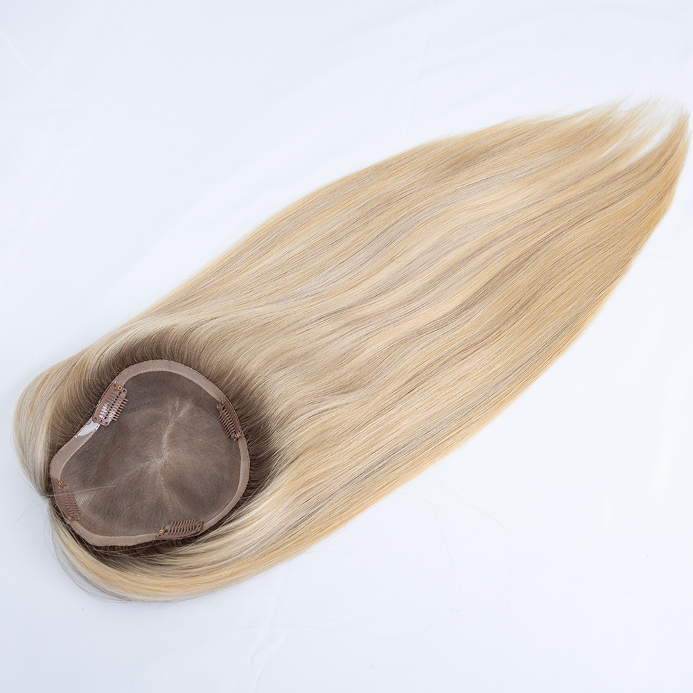 customized Bulk Sale 100% human hair 12×14 mono topper Supplier Straight - Image 3