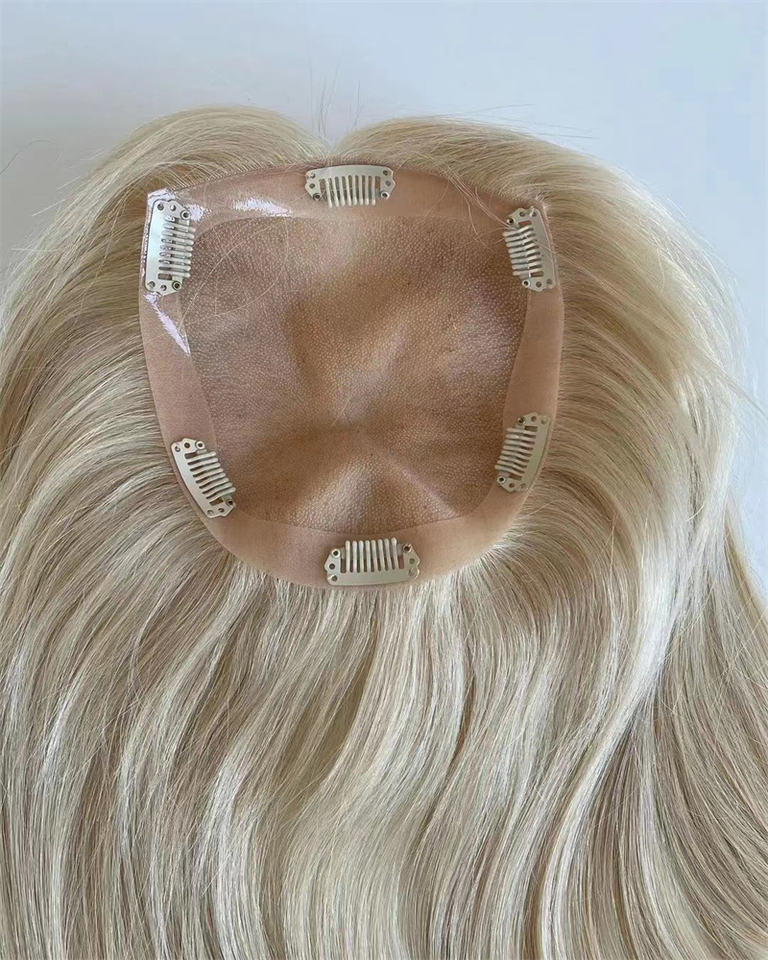 factory customized human virgin hair 13×15 mono topper Bulk Sale Straight - Image 3