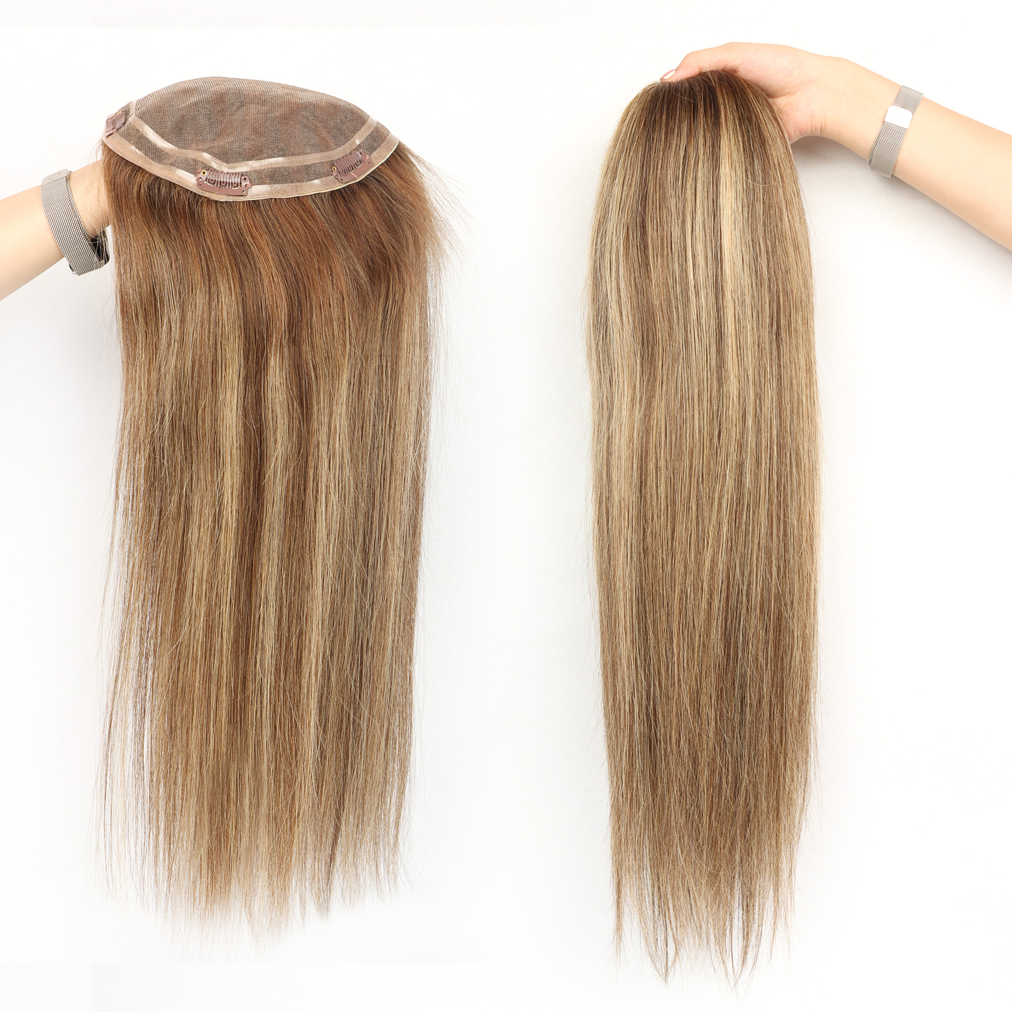 Customized 100% Human Virgin Hair 14×16 Mono Topper Wholesale Straight - Image 4