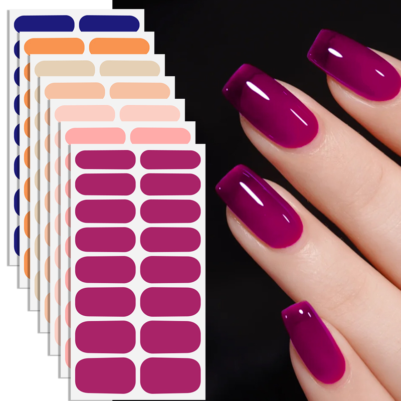 Hot Nail Full Sticker Cover Wraps Thin Self-adhesive Nail Stickers for Nail Wraps - Image 4