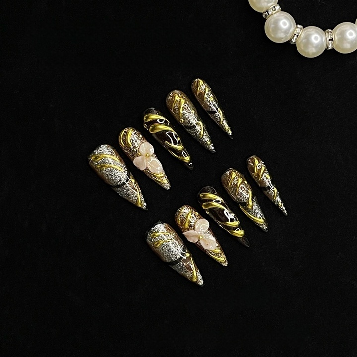 Wholesale Custom Press on Nails Almond Handmade Nail Sweet-Edgy Style - Image 7