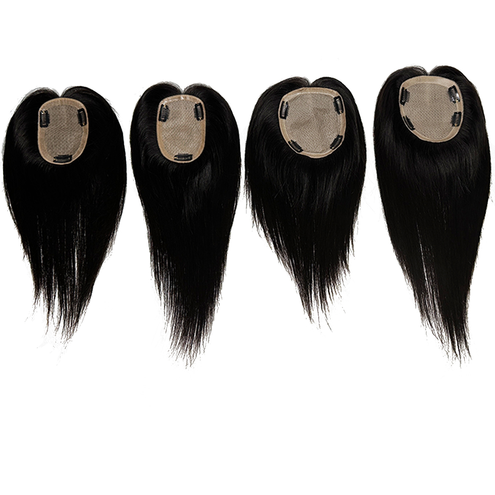 Costomized Wholesale Bulk Sale Factory High Quality Human Hair 9×14 Silk Base Topper Straight - Image 2