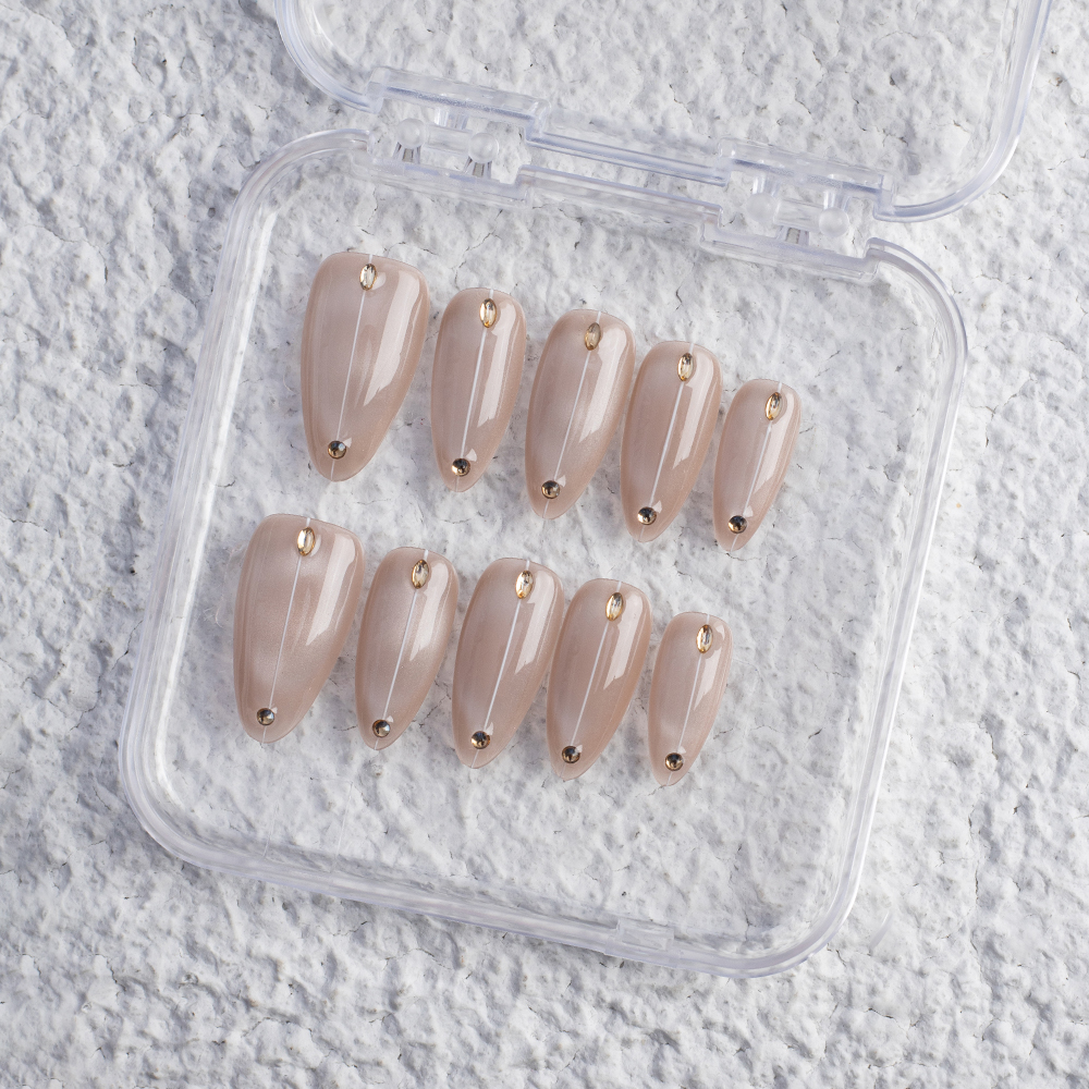 Wholesale Custom Press on Nails Almond Mechanical Nail Cat's Eye Style - Image 3