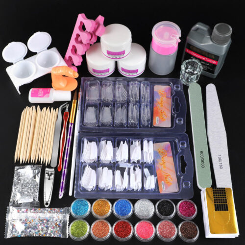 96 Beauty Nail Supplies Nail Art Acrylic Powder Wholesale Acrylic Powder with UV/LED Lamp Drill Full Nail Acrylic Set Acrylic Nails Kit
