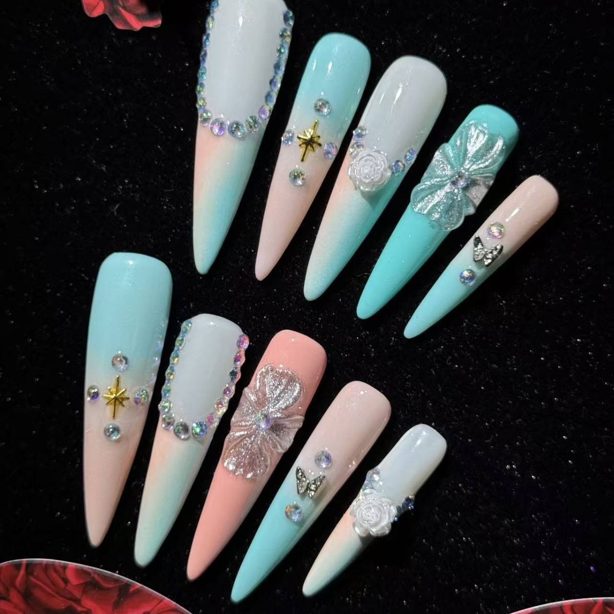 Wholesale Custom Press on Nails Long Stiletto Handmade Nail - Image 2