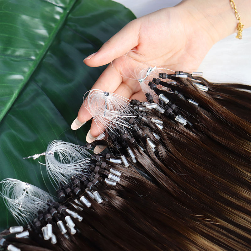 Wholesale High Quality 100% Virgin Human Hair Micro Ring Extensions Straight - Image 2