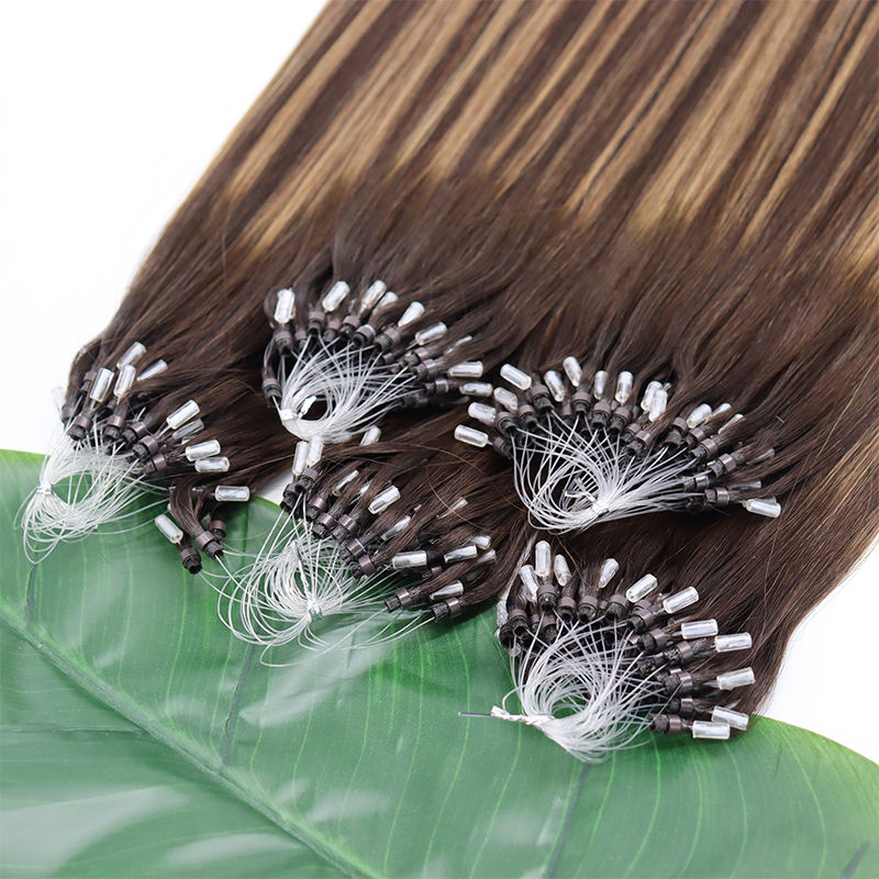 Wholesale High Quality 100% Virgin Human Hair Micro Ring Extensions Straight