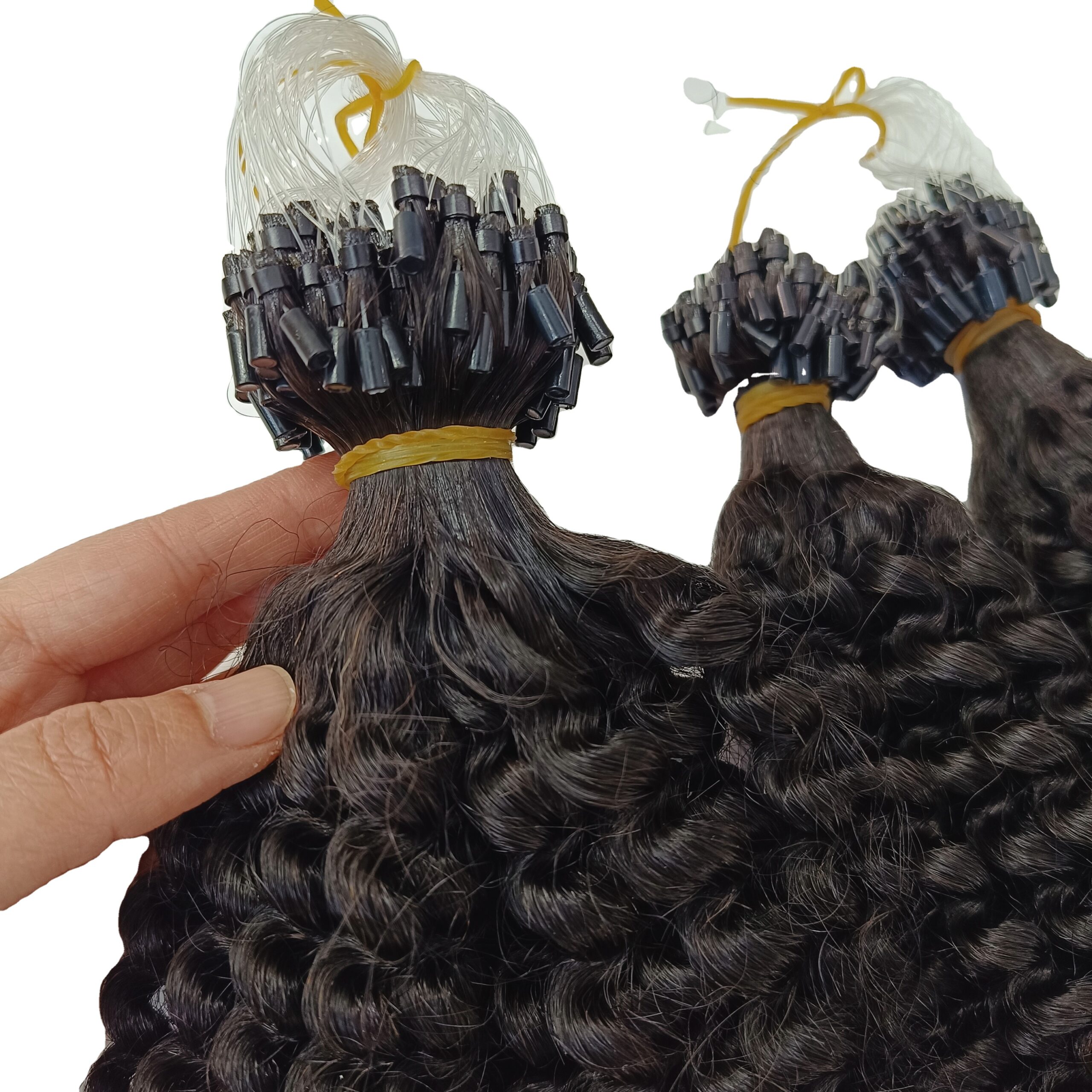 Wholesale High Quality 100% Virgin Human Hair Micro Ring Extensions Kinky Curly - Image 2